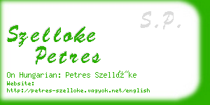 szelloke petres business card